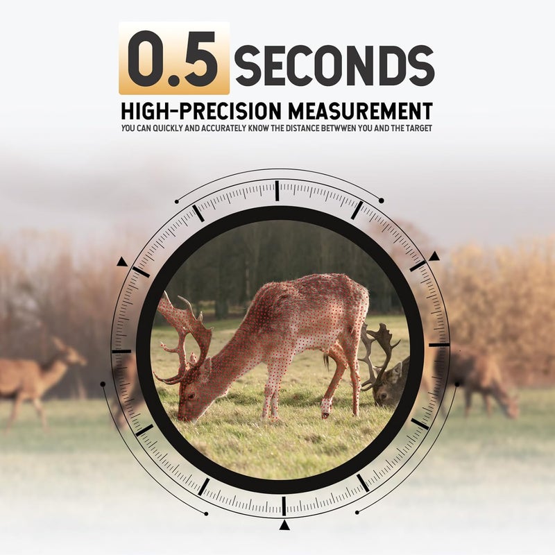 GREEN SHOT Range Finder for Hunting, 1200Y Golf Hunting Rangefinder, 6X Magnification Laser Rangefinder, Waterproof Range Finder for Hunter with Slope Mode, Free Battery, Carrying Case - Image 2